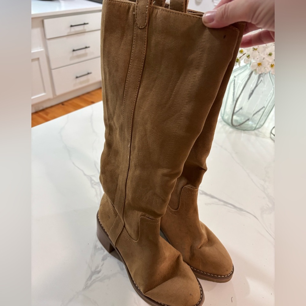 Naya Tan Heeled Boots for Women